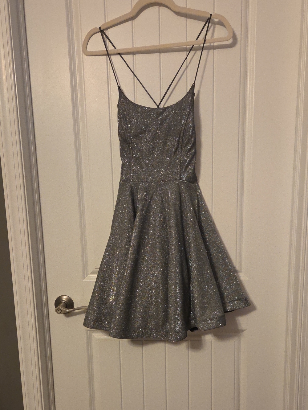 Speechless Black Dress with Silver Sparkle Straps